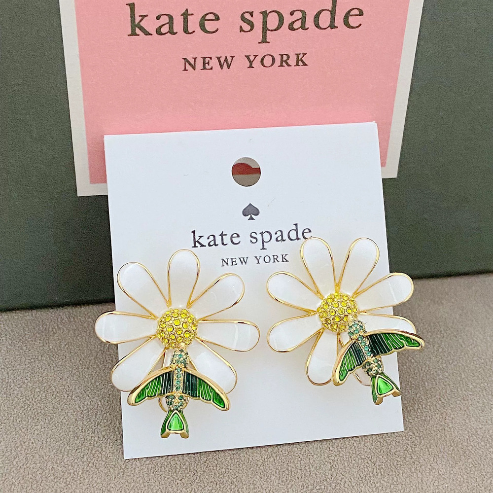 kate spade Enamel Daisy Bird Rhinestone Metal Earrings